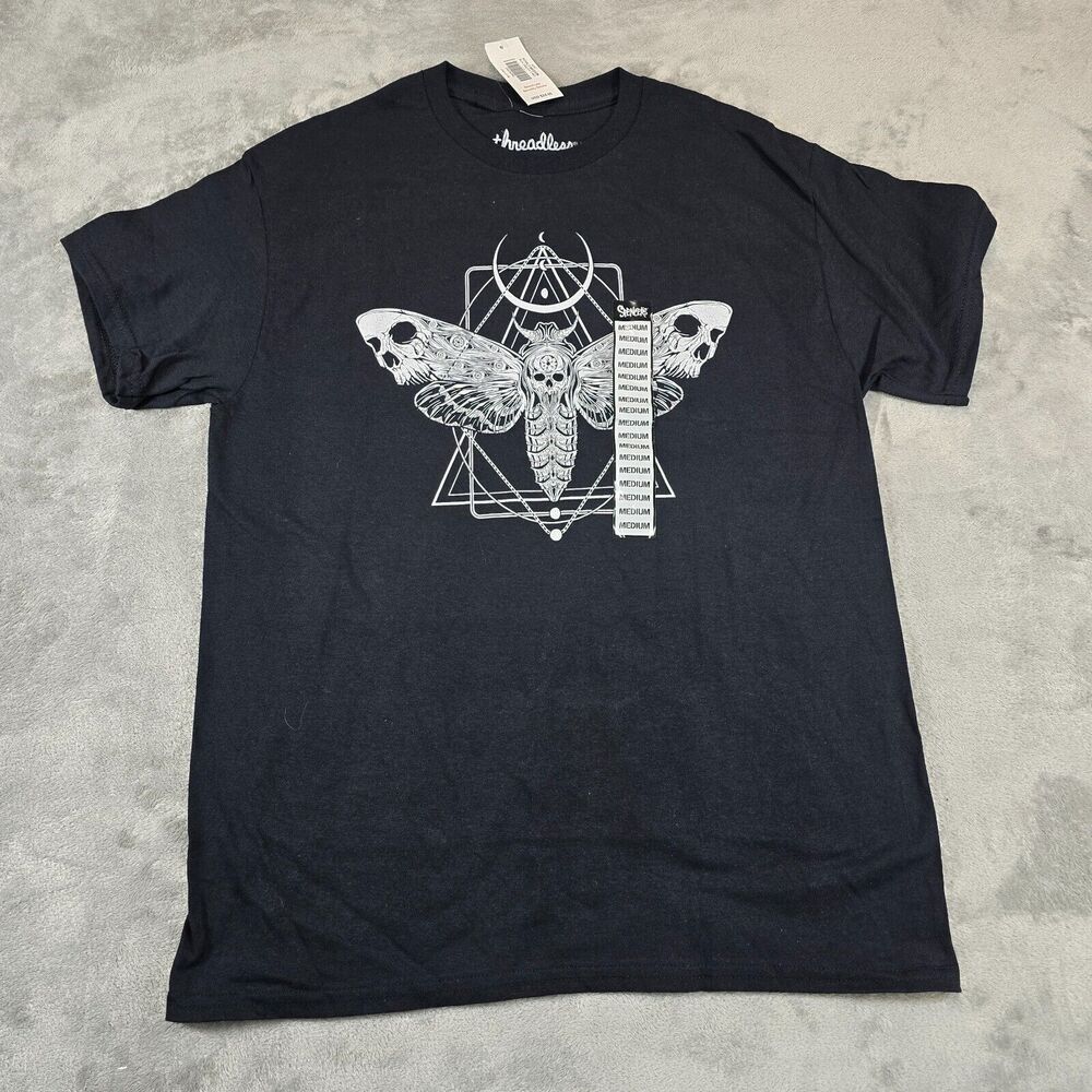 Spencer’s Men's Black Butterfly Graphic T Shirt Size Medium New
